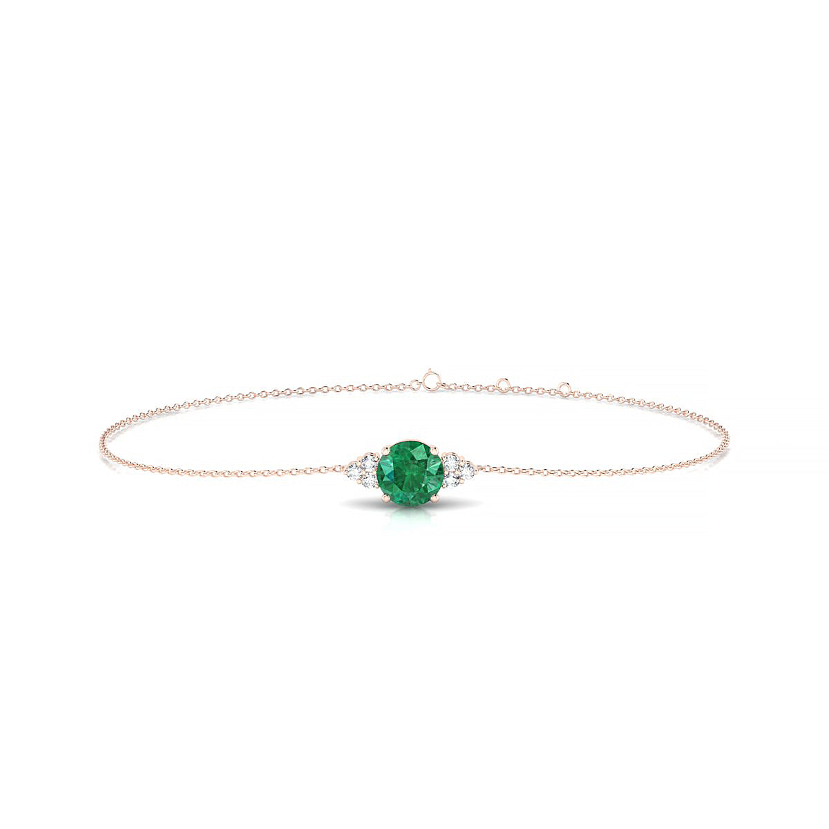 Mirage | 18k Rose Gold 6 mm Round Emerald Bracelet