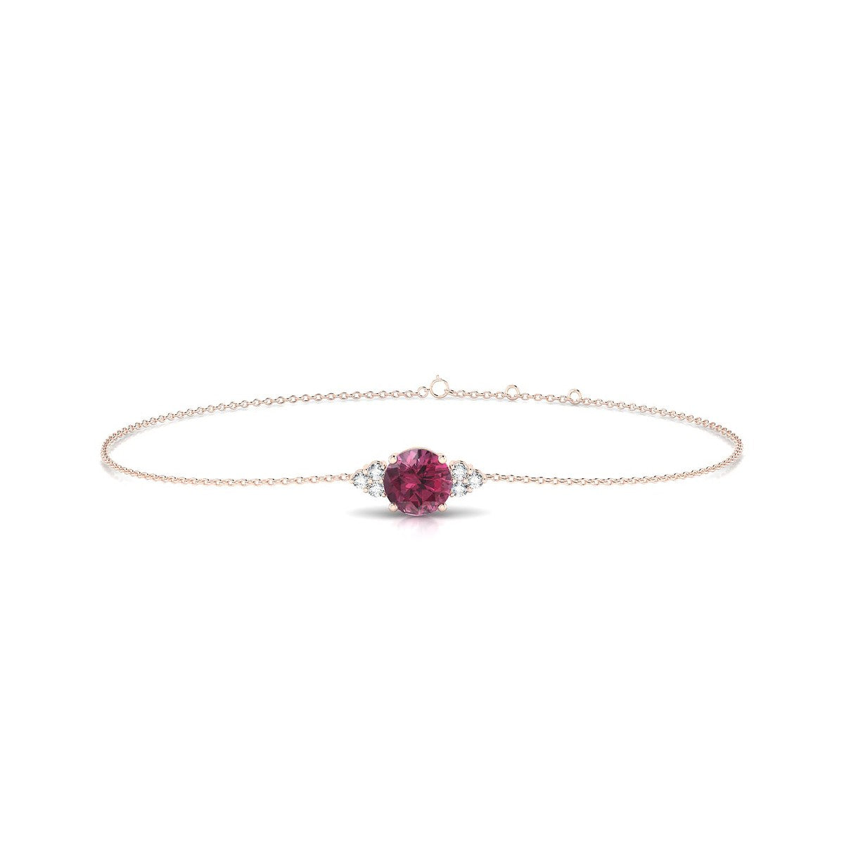 Mirage | 18k Rose Gold 6 mm Round Rhodolite Bracelet