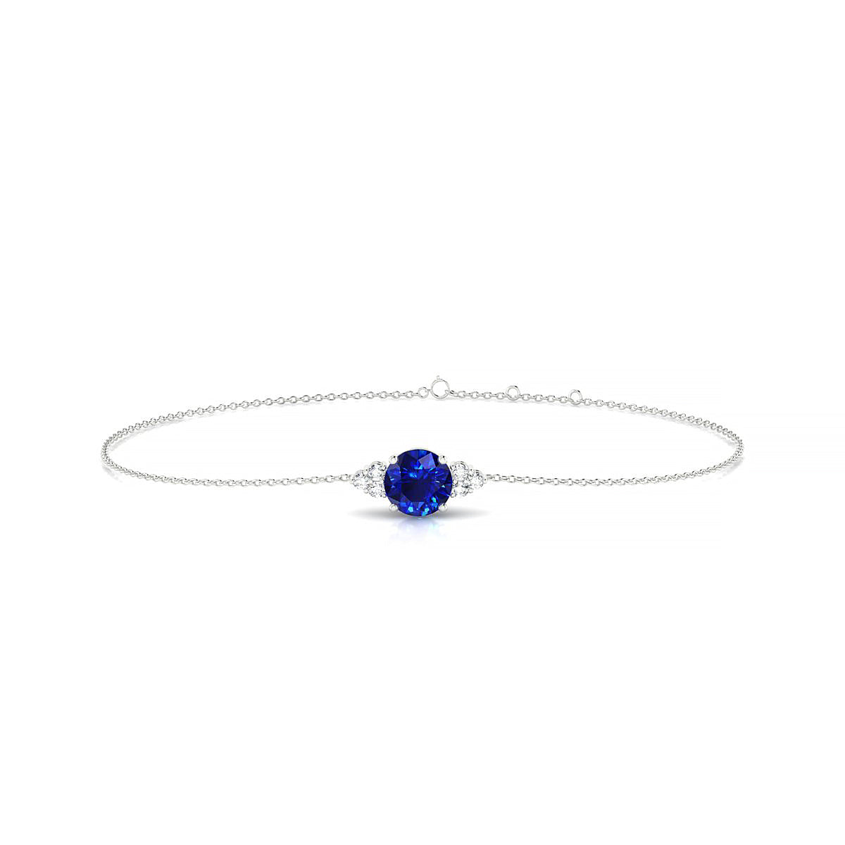Mirage | 18k White Gold 6 mm Round Sapphire Bracelet