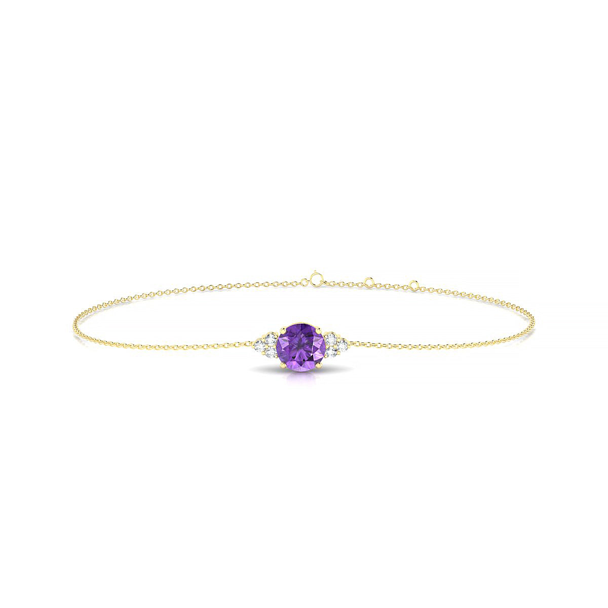 Mirage | 18k Yellow Gold 6 mm Round Amethyst Bracelet