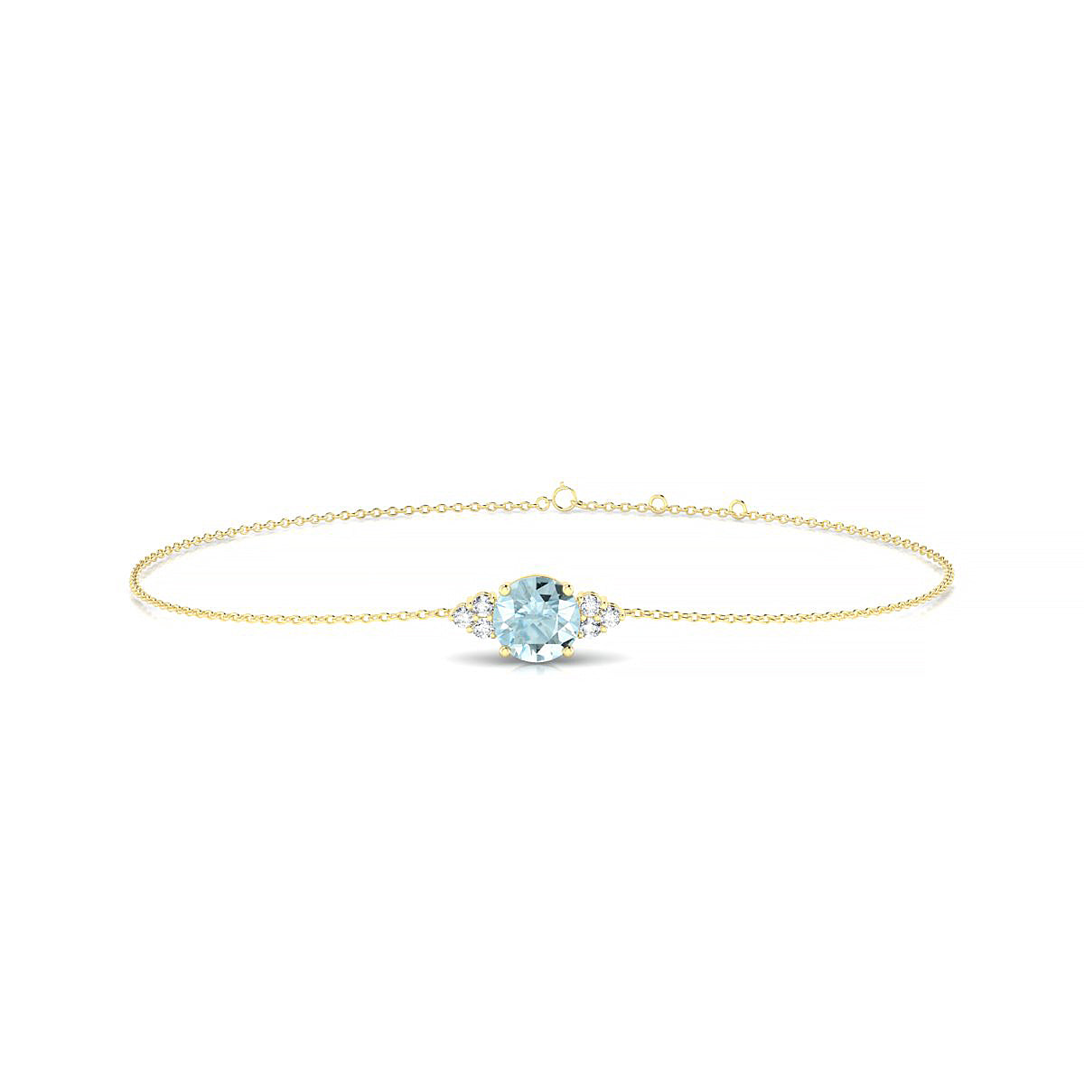 Mirage | 18k Yellow Gold 6 mm Round Aquamarine Bracelet