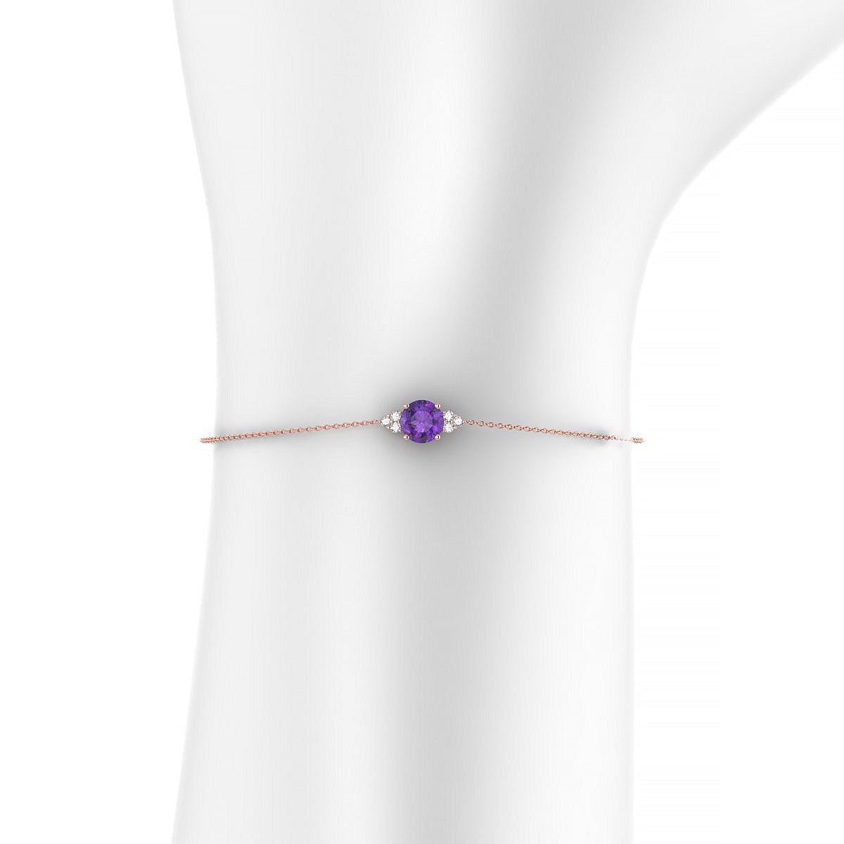 Mirage | 18k Rose Gold 6 mm Round Amethyst Bracelet