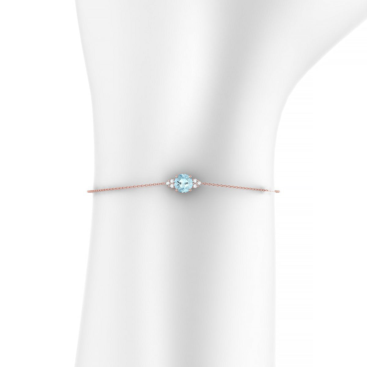 Mirage | 18k Rose Gold 6 mm Round Aquamarine Bracelet