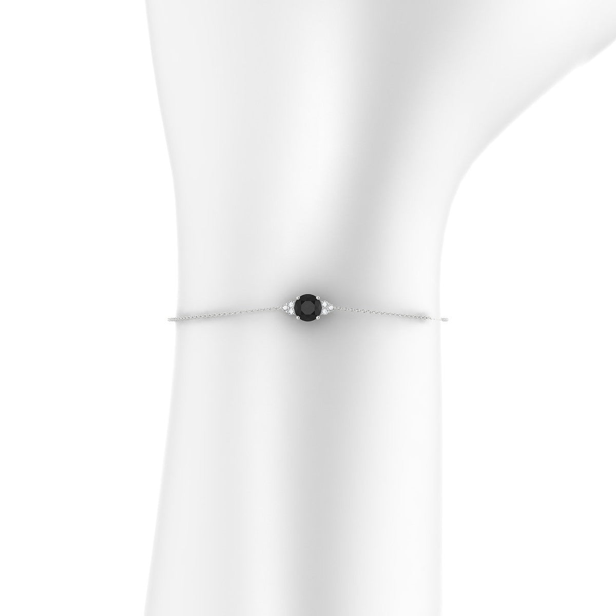 Mirage | 18k White Gold 6 mm Round Black Diamond Bracelet