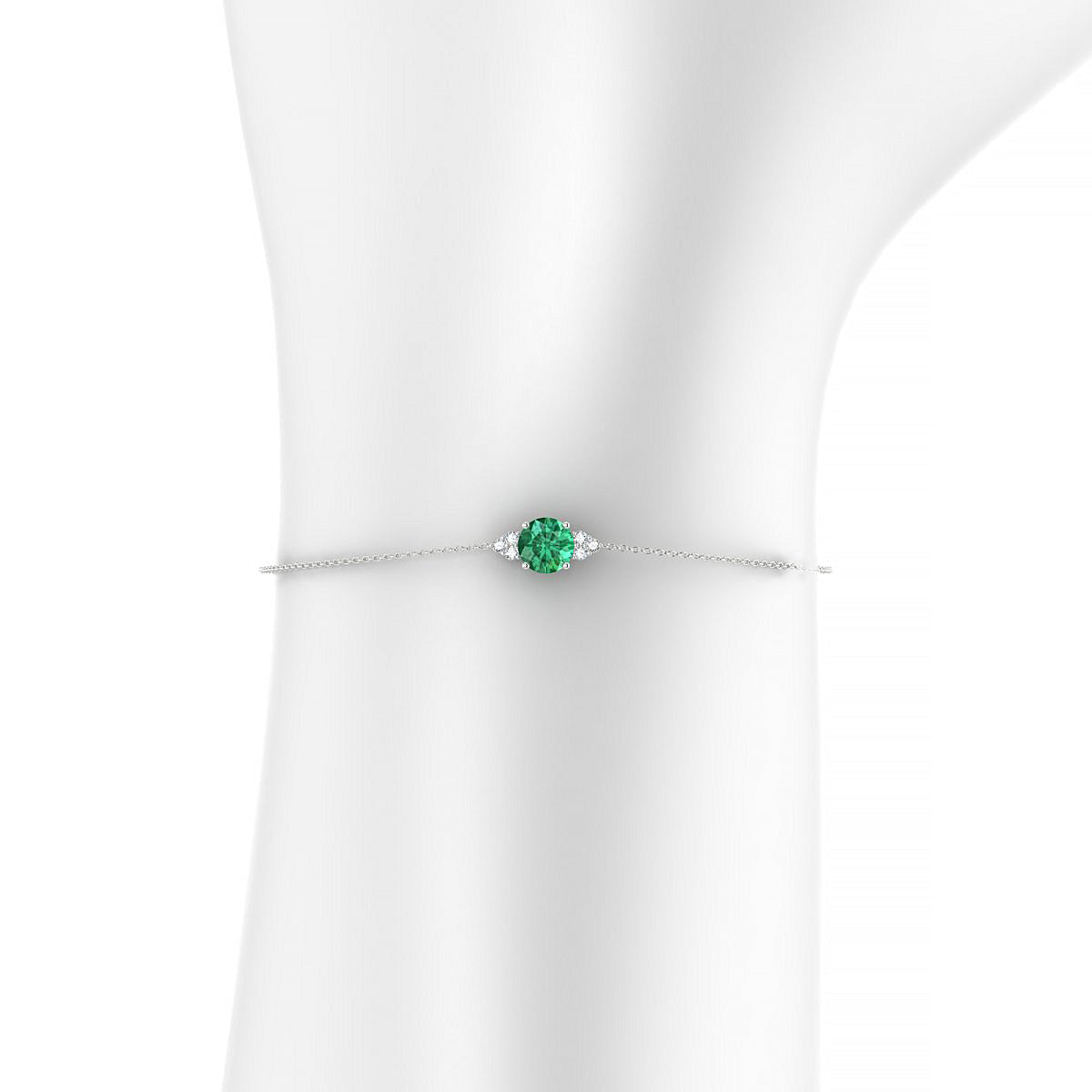 Mirage | 18k White Gold 6 mm Round Emerald Bracelet