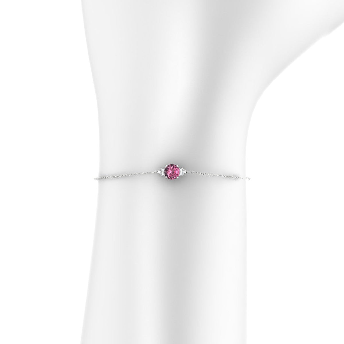Mirage | 18k White Gold 6 mm Round Rhodolite Bracelet