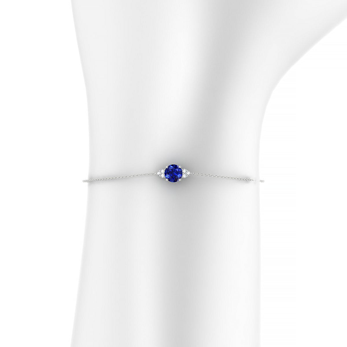 Mirage | 18k White Gold 6 mm Round Sapphire Bracelet