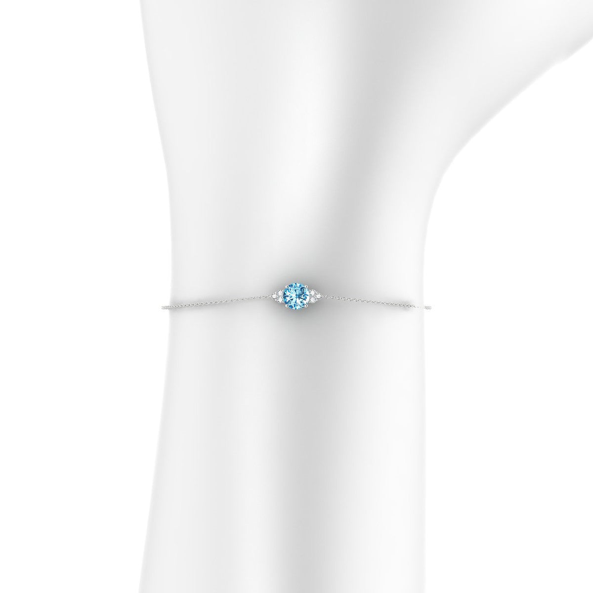 Mirage | 18k White Gold 6 mm Round Topaz Bracelet