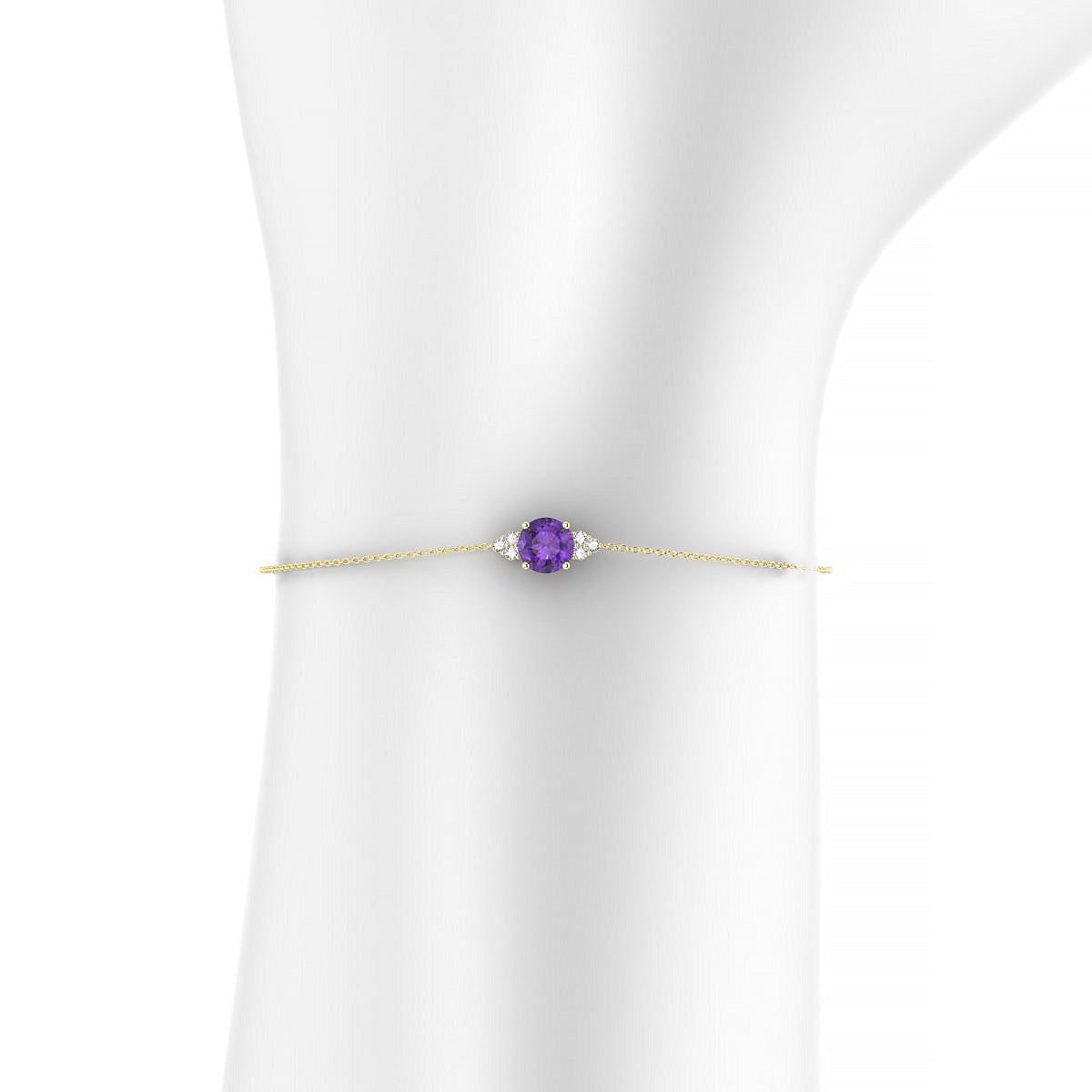 Mirage | 18k Yellow Gold 6 mm Round Amethyst Bracelet