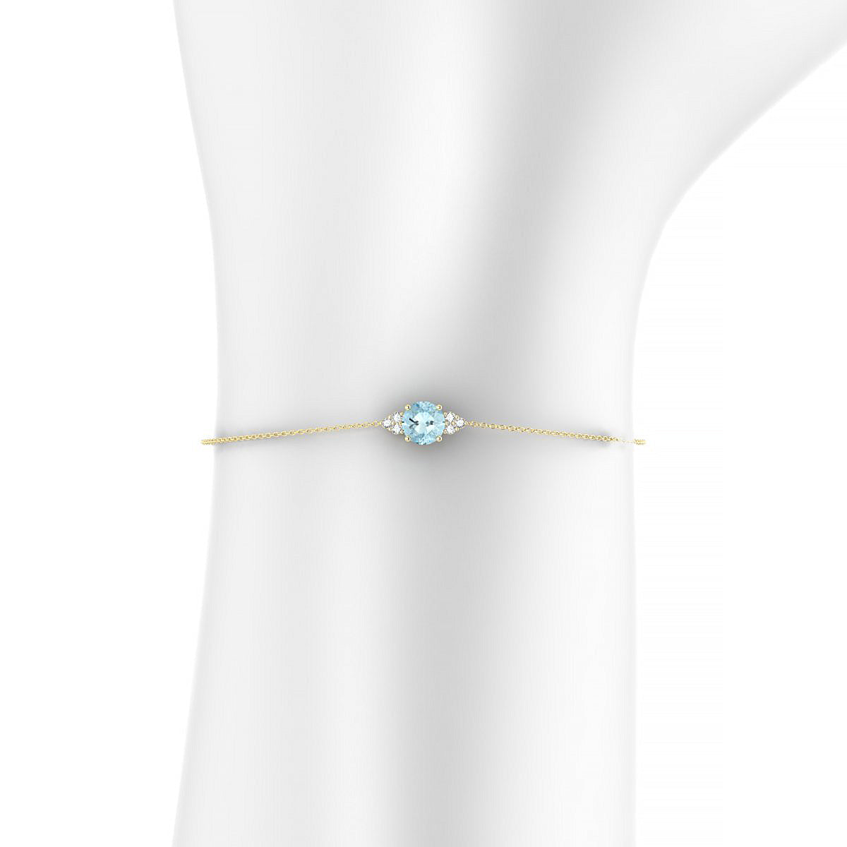 Mirage | 18k Yellow Gold 6 mm Round Aquamarine Bracelet