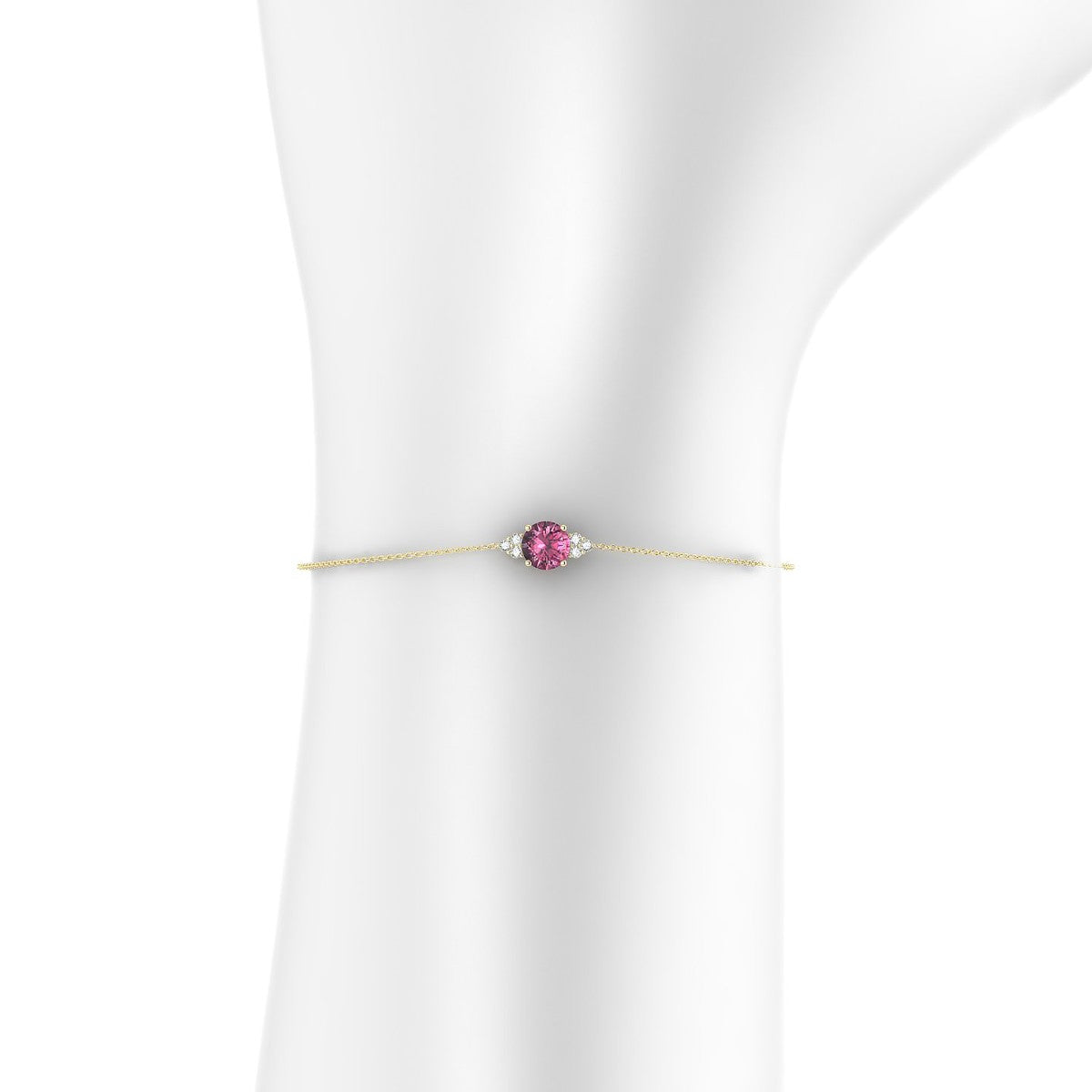 Mirage | 18k Yellow Gold 6 mm Round Rhodolite Bracelet