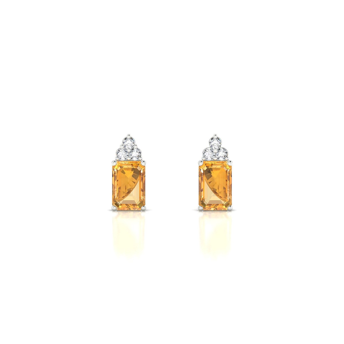 Mirage | 18k White Gold 6 x 4 mm Emerald Citrine Earrings