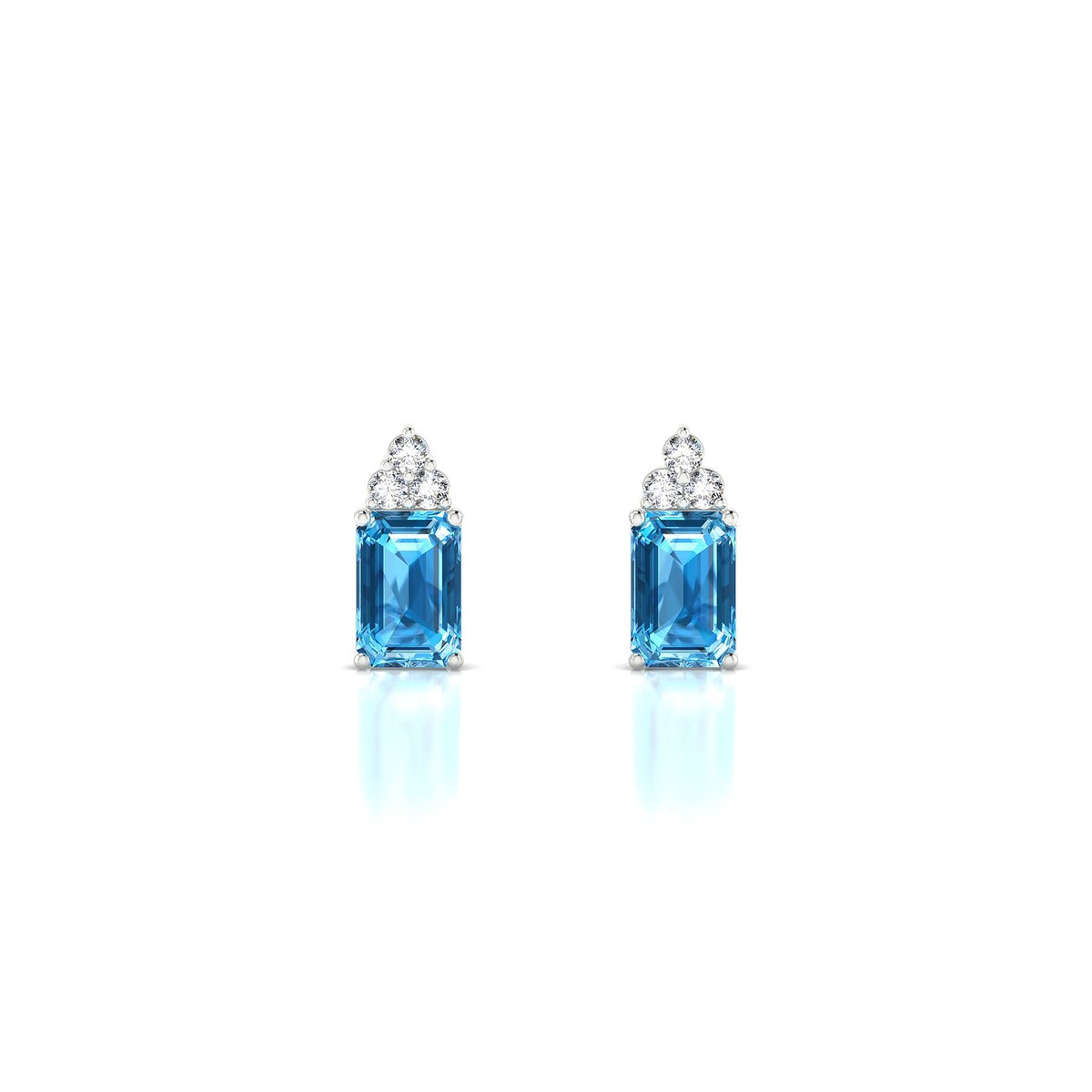 Mirage | 18k White Gold 6 x 4 mm Emerald Topaz Earrings