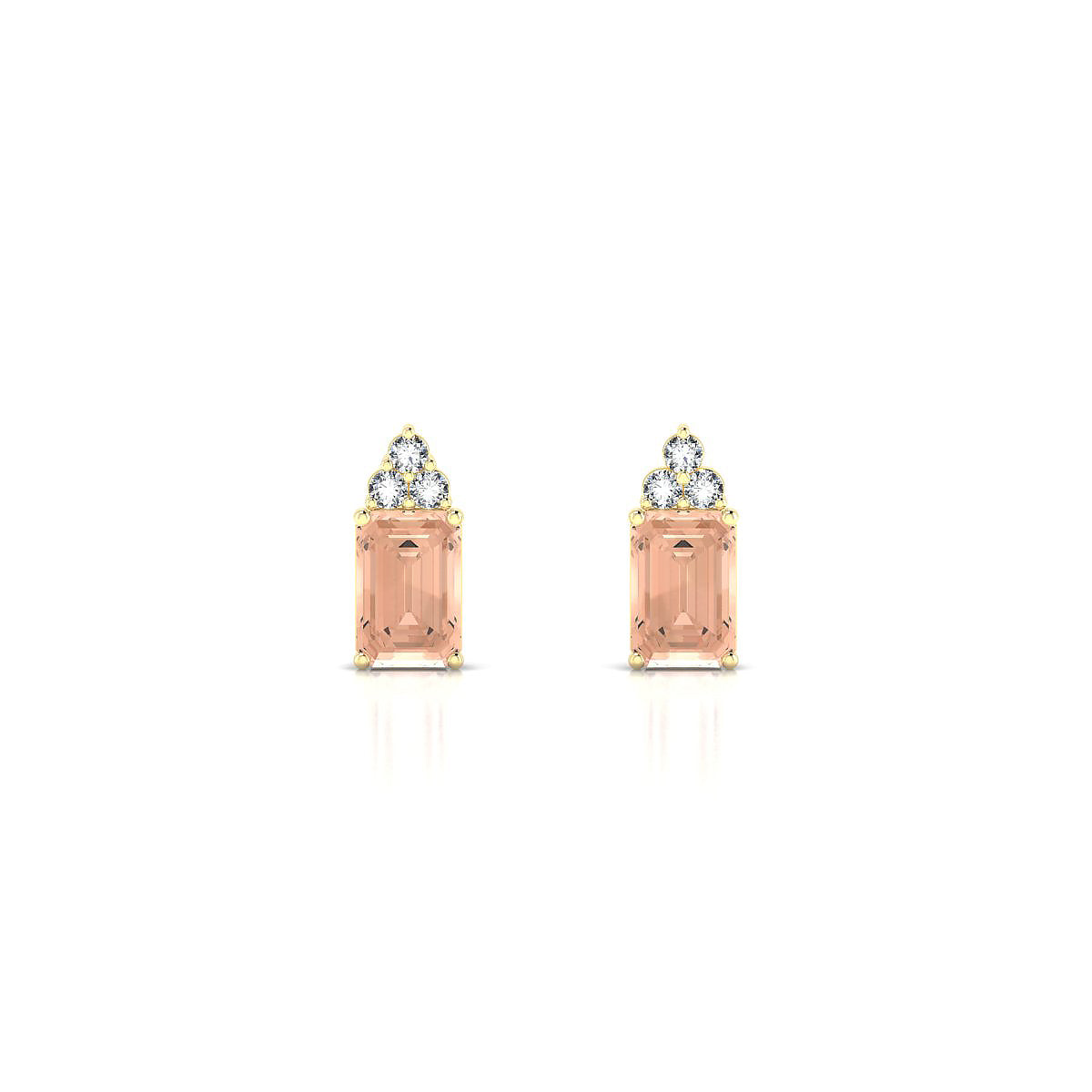 Mirage | 18k Yellow Gold 6 x 4 mm Emerald Morganite Earrings