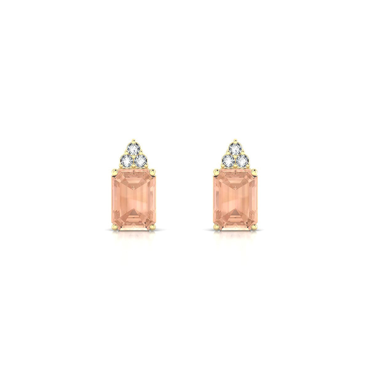 Mirage | 18k Yellow Gold 7 x 5 mm Emerald Morganite Earrings