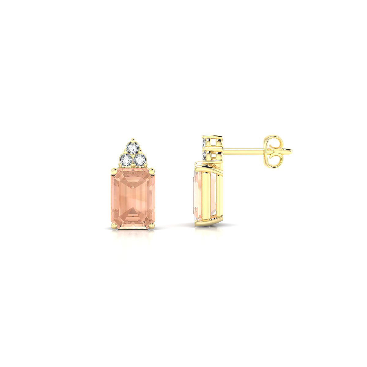 Mirage | 18k Yellow Gold 7 x 5 mm Emerald Morganite Earrings