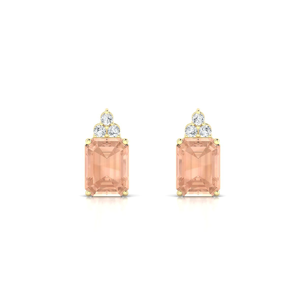 Mirage | 18k Yellow Gold 8 x 6 mm Emerald Morganite Earrings