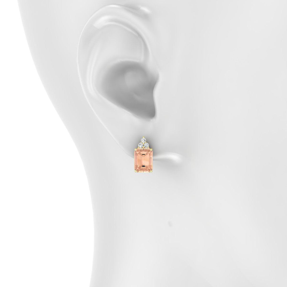 Mirage | 18k Yellow Gold 8 x 6 mm Emerald Morganite Earrings