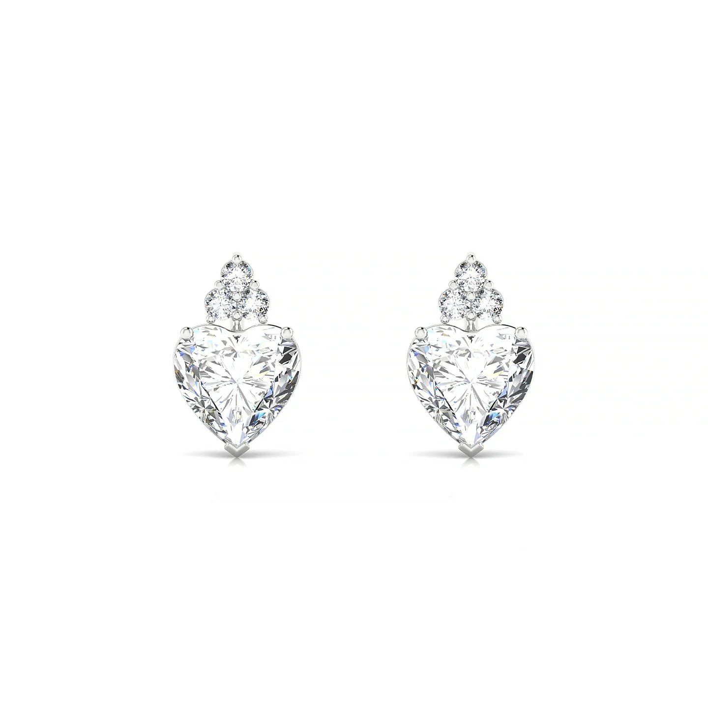 Mirage | 18k White Gold 5.5 mm Heart Diamond Earrings