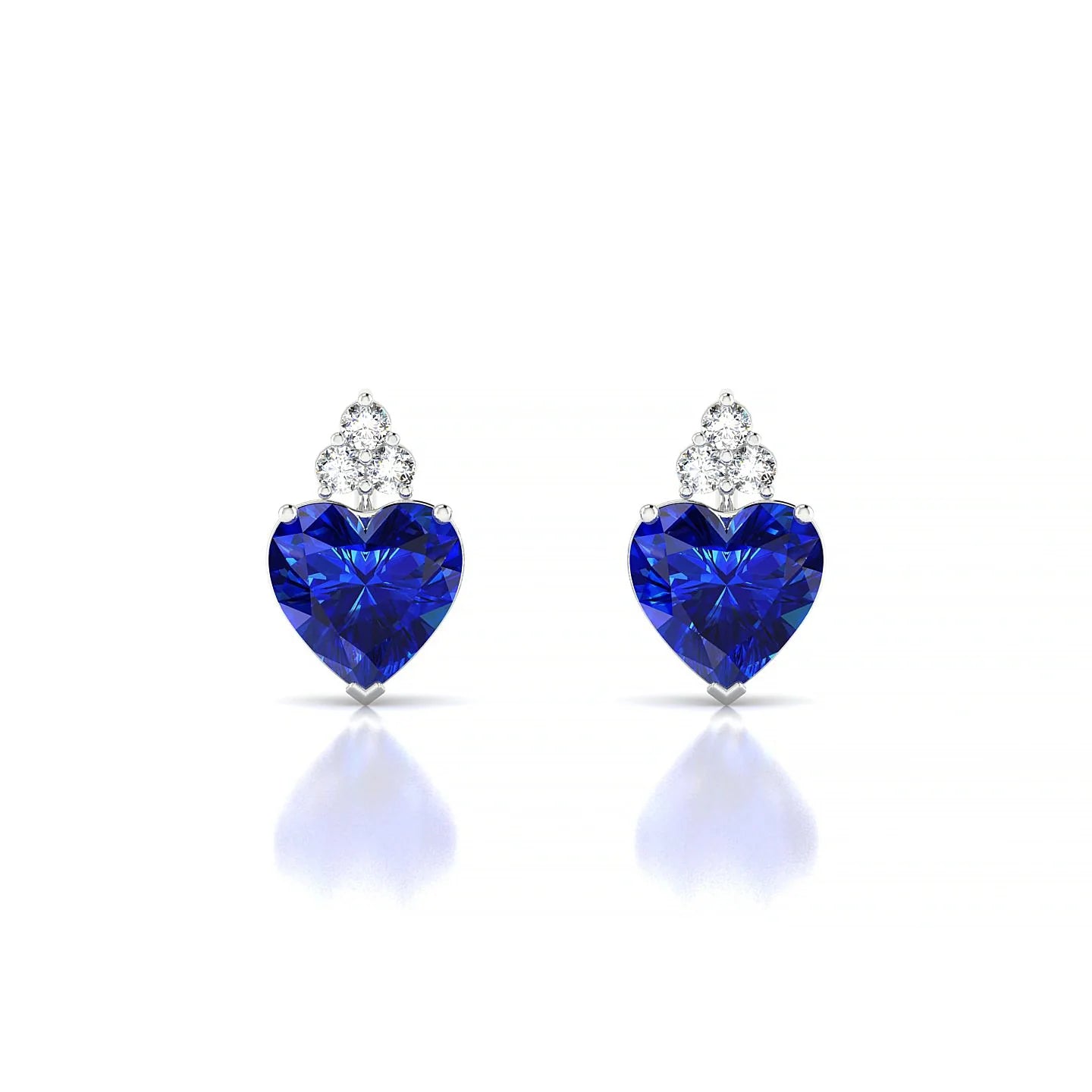 Mirage | 18k White Gold 5.5 mm Heart Sapphire Earrings