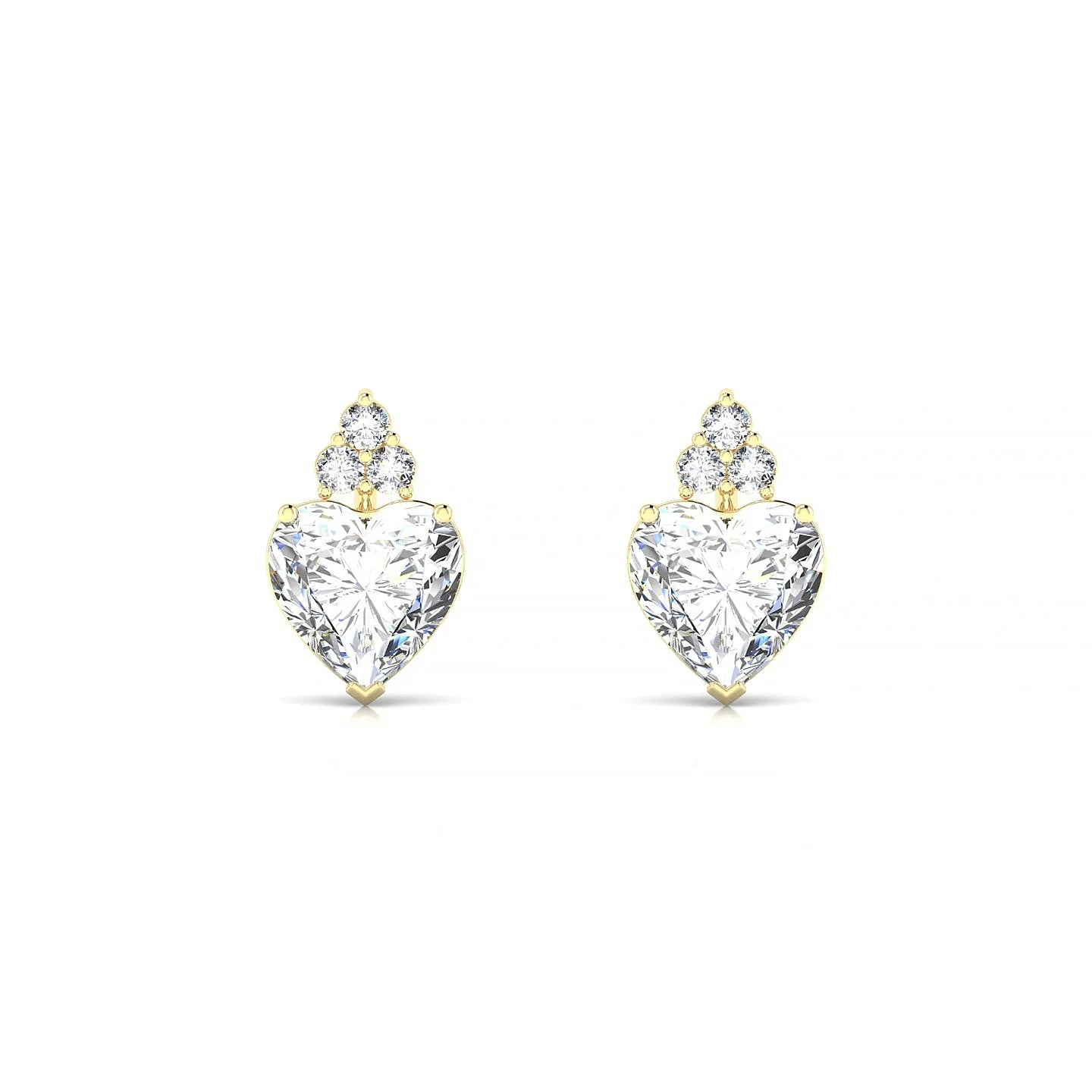 Mirage | 18k Yellow Gold 5.5 mm Heart Diamond Earrings