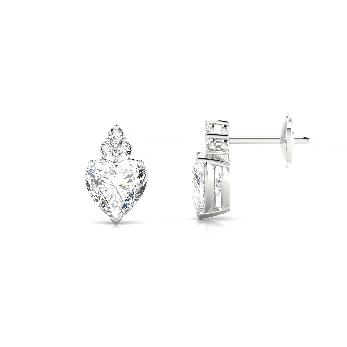Mirage | 18k White Gold 5.5 mm Heart Diamond Earrings