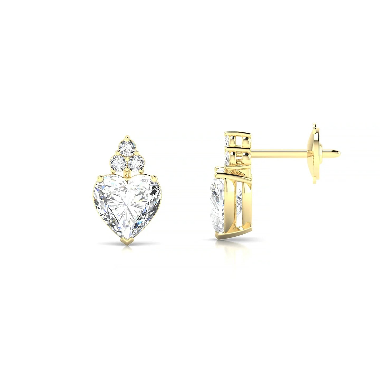 Mirage | 18k Yellow Gold 5.5 mm Heart Diamond Earrings