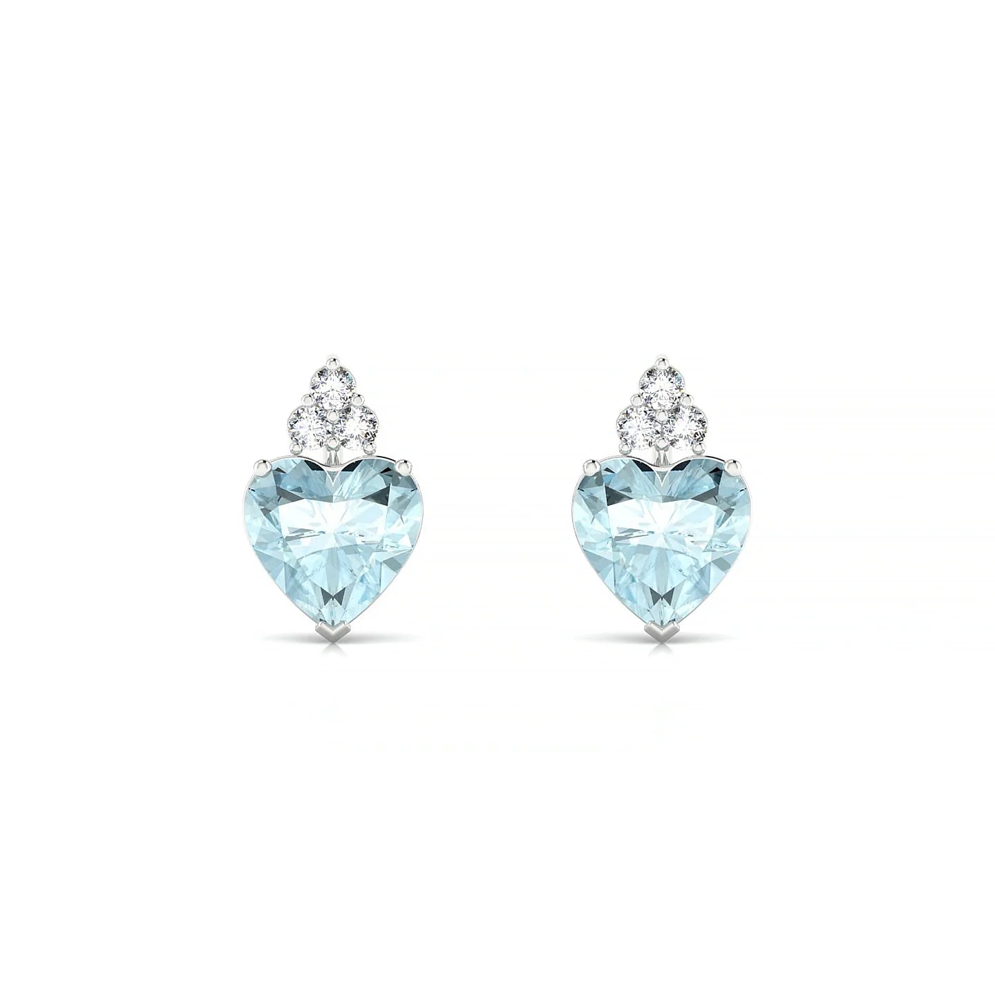 Mirage | 18k White Gold 6 mm Heart Aquamarine Earrings
