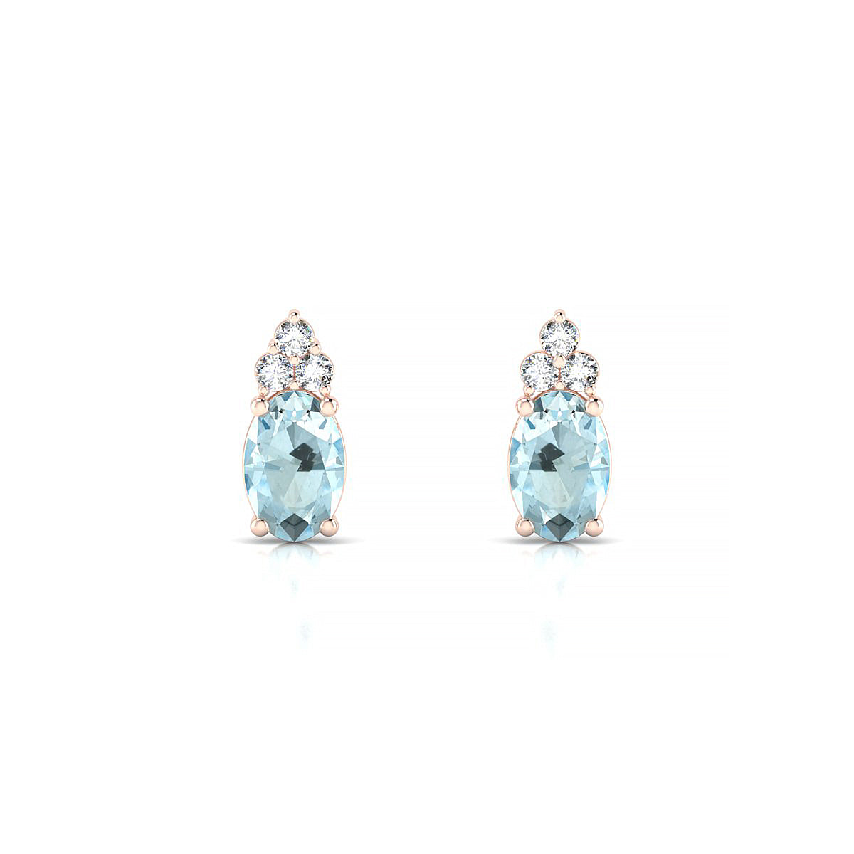 Mirage | 18k Rose Gold 6 x 4 mm Oval Aquamarine Earrings