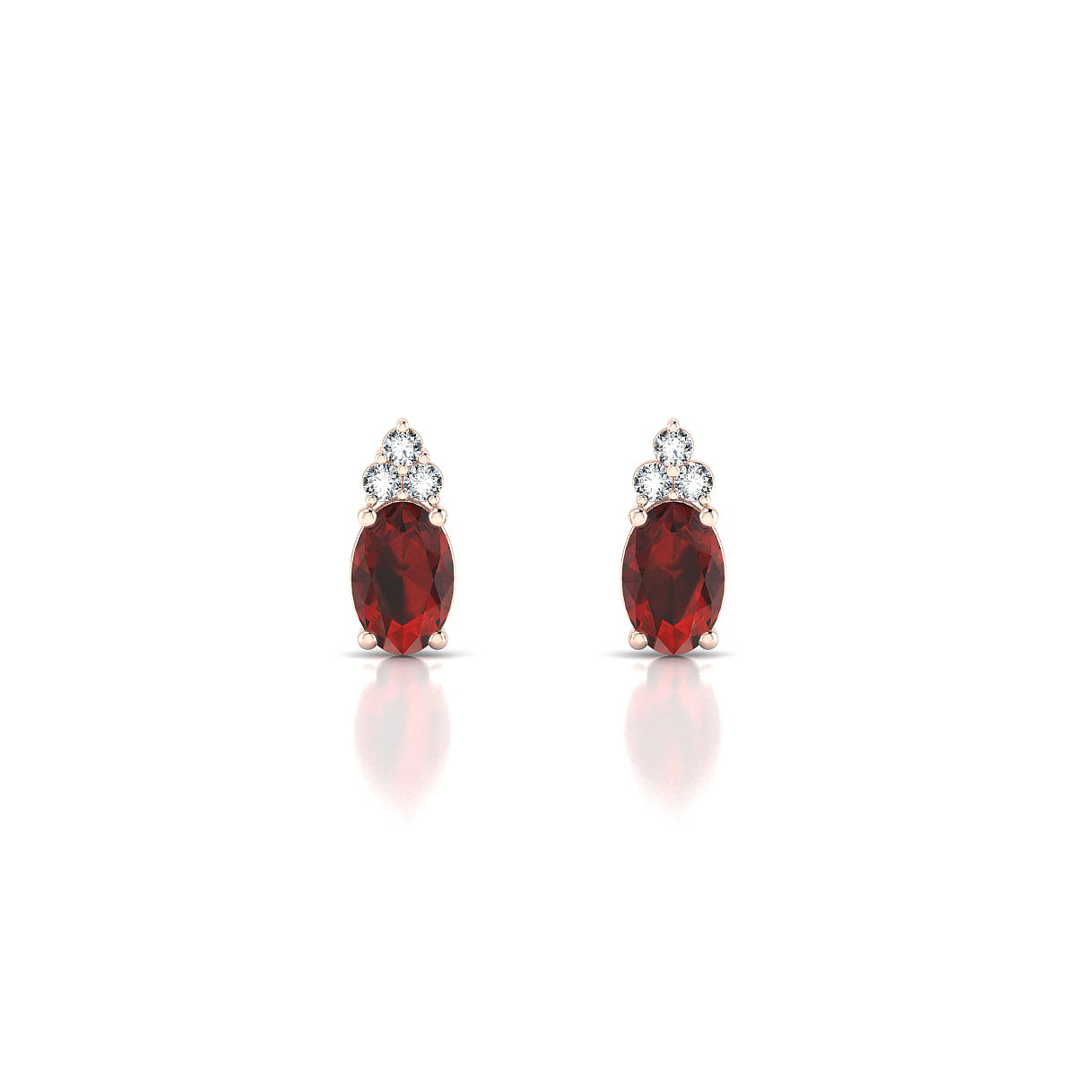 Mirage | 18k Rose Gold 6 x 4 mm Oval Garnet Earrings