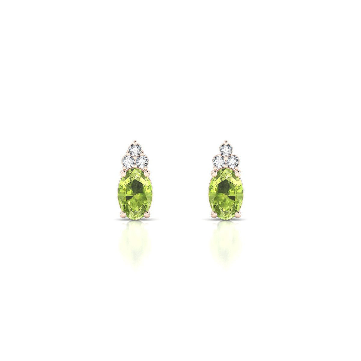 Mirage | 18k Rose Gold 6 x 4 mm Oval Peridot Earrings