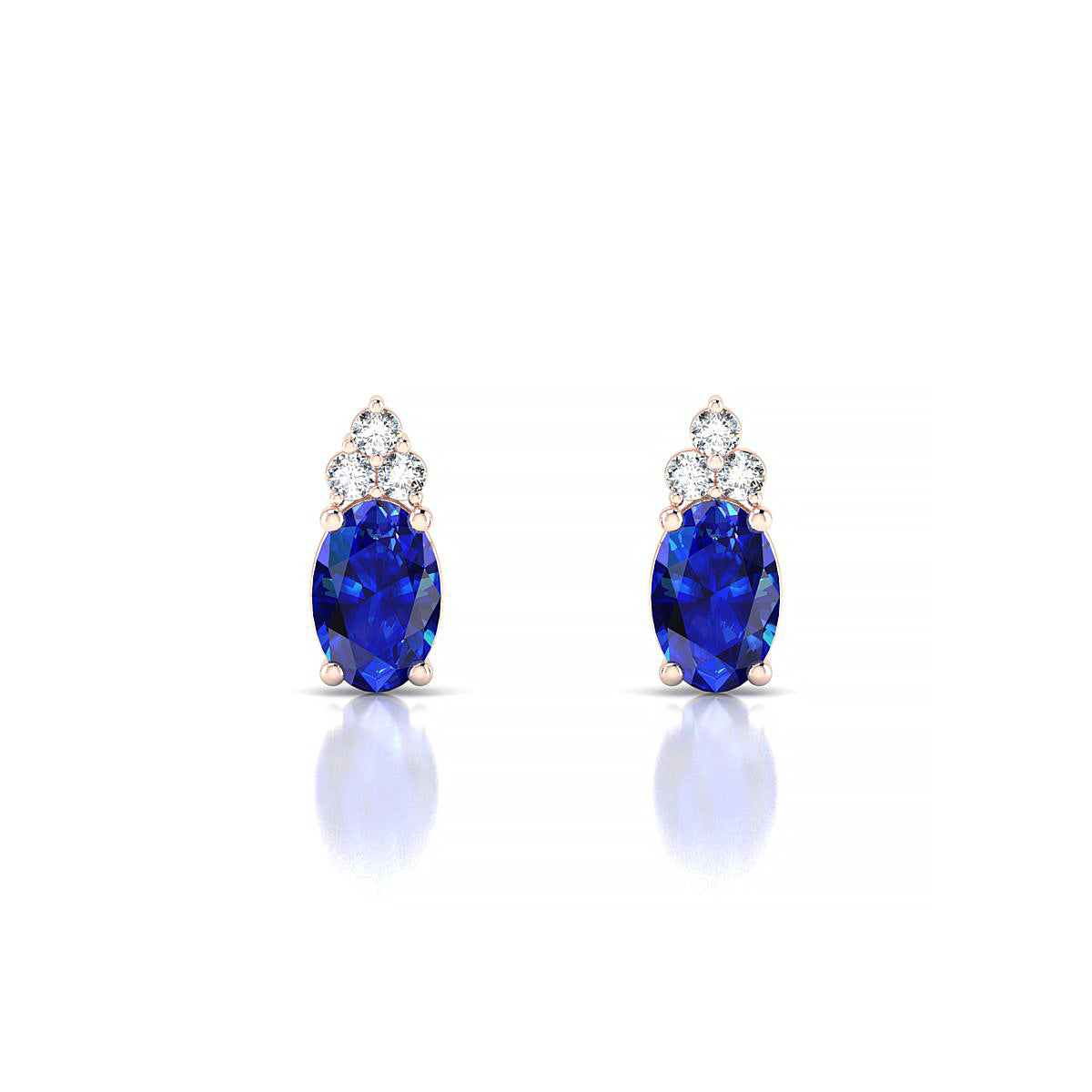 Mirage | 18k Rose Gold 6 x 4 mm Oval Sapphire Earrings