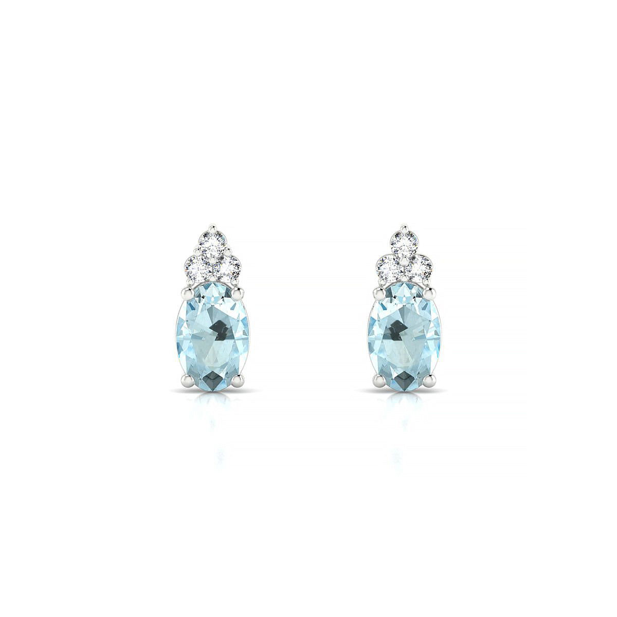 Mirage | 18k White Gold 6 x 4 mm Oval Aquamarine Earrings