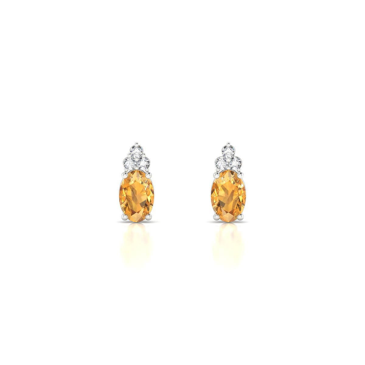 Mirage | 18k White Gold 6 x 4 mm Oval Citrine Earrings