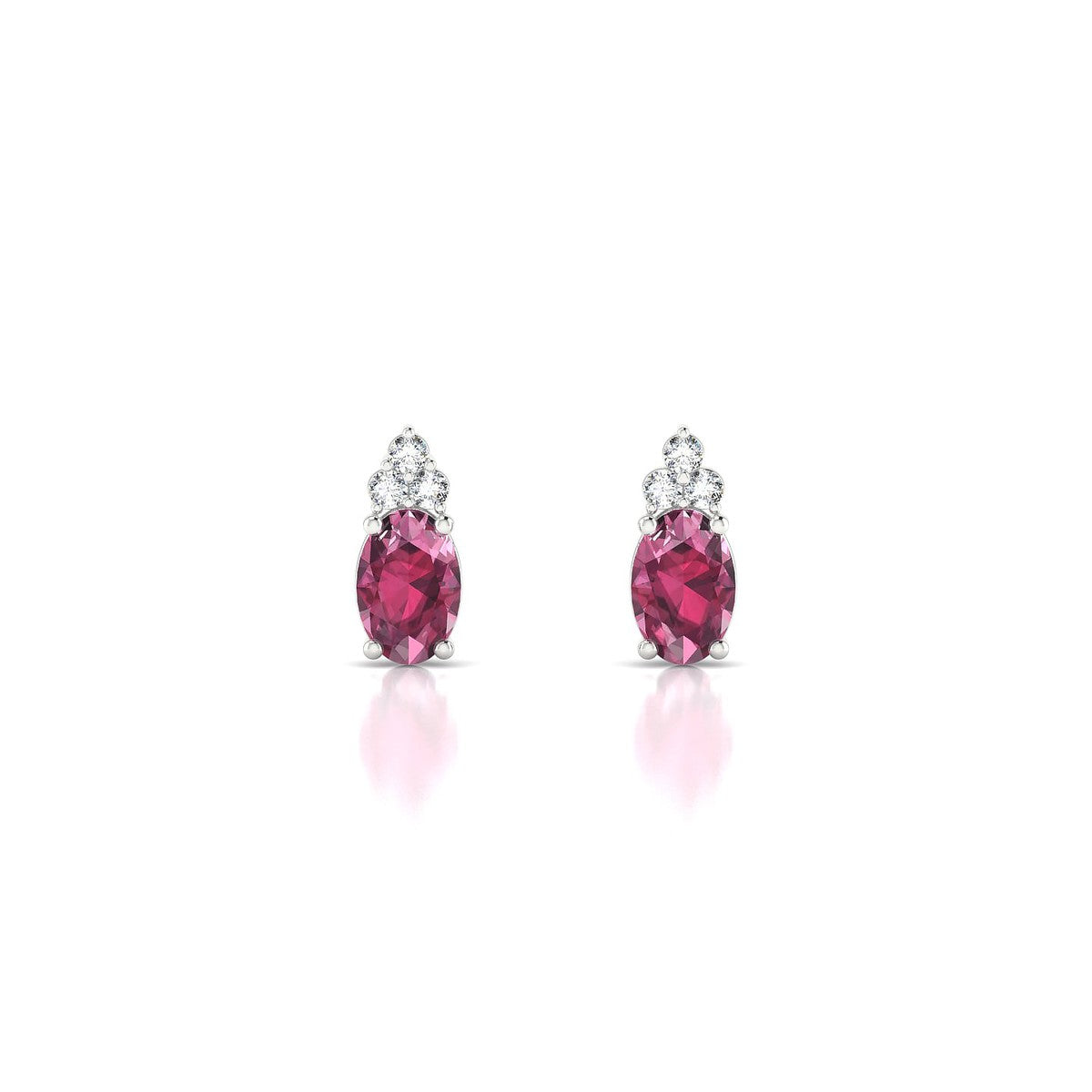 Mirage | 18k White Gold 6 x 4 mm Oval Rhodolite Earrings