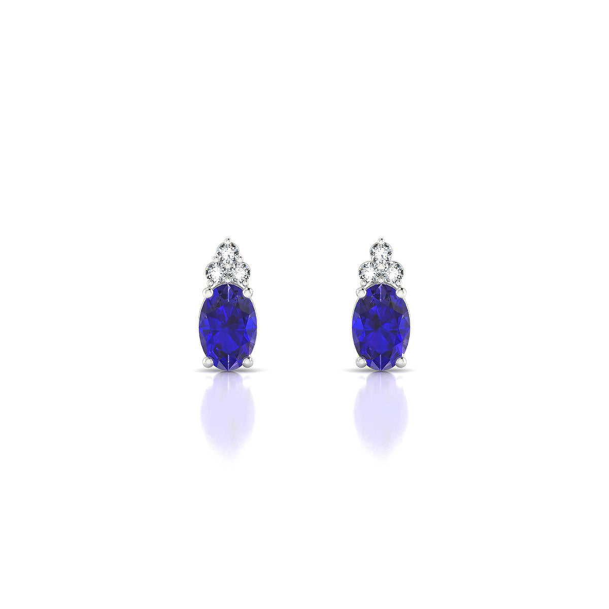 Mirage | 18k White Gold 6 x 4 mm Oval Tanzanite Earrings