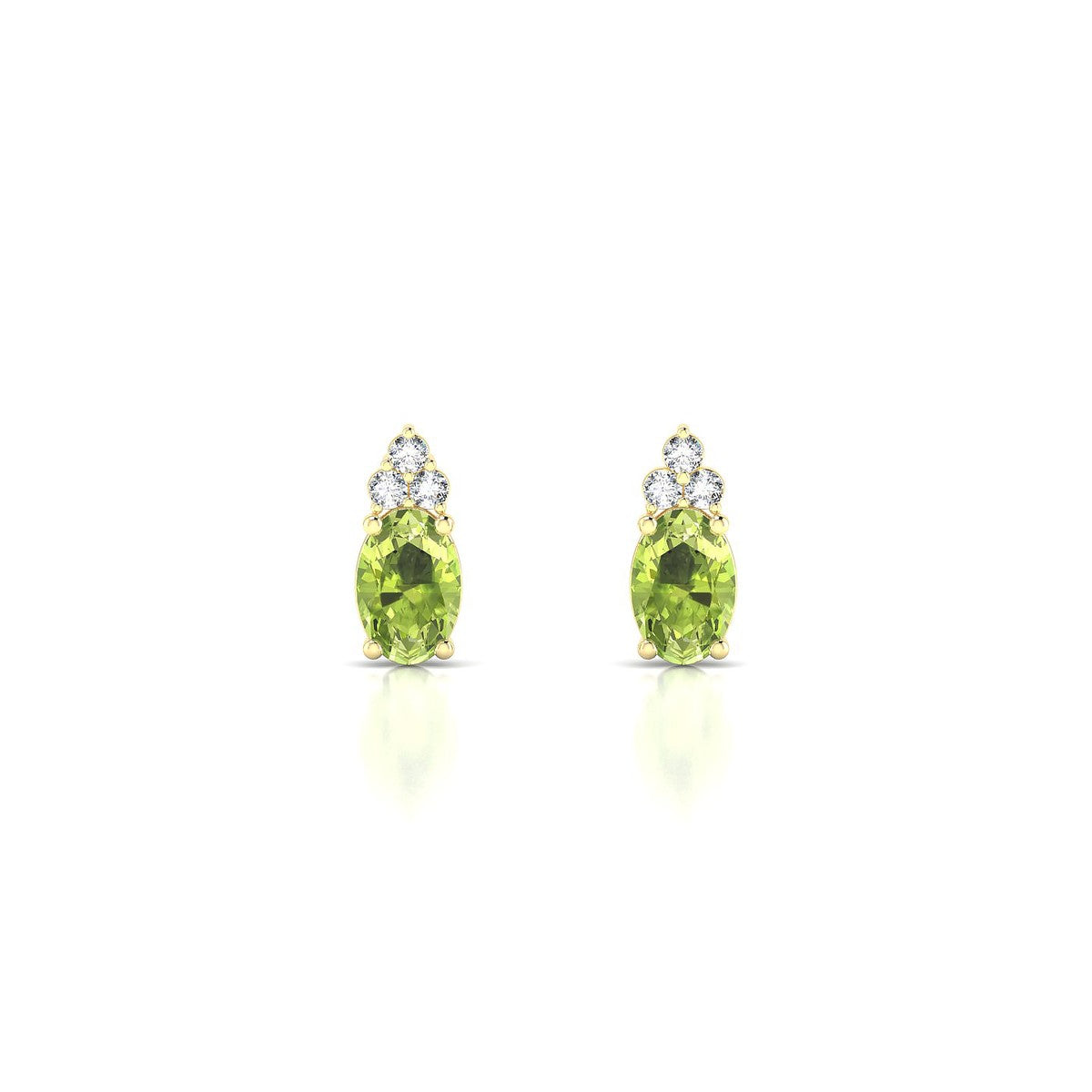 Mirage | 18k Yellow Gold 6 x 4 mm Oval Peridot Earrings