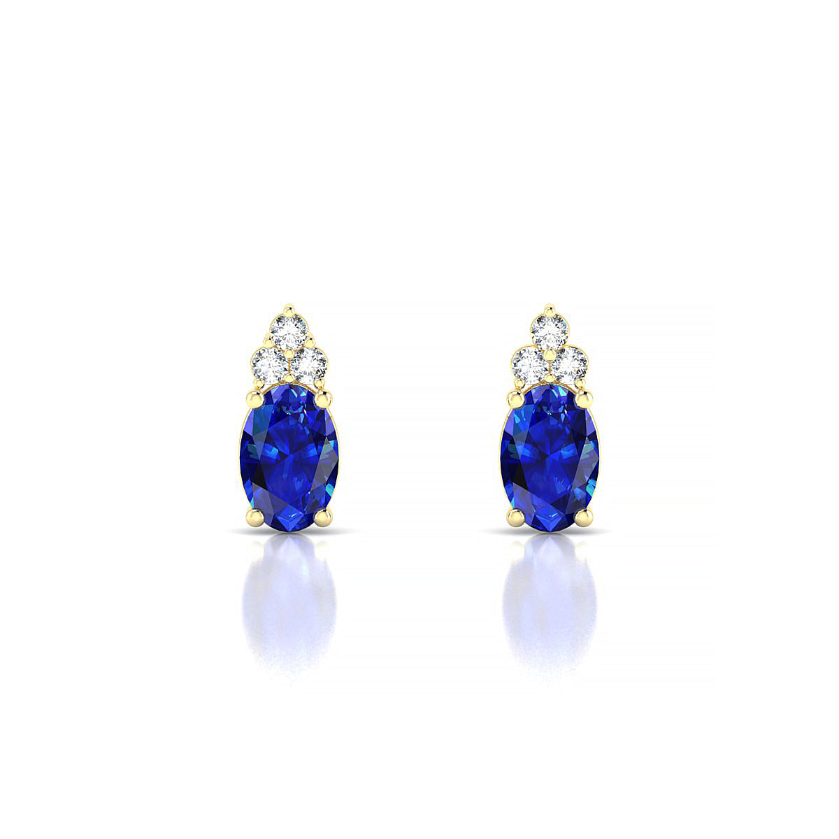 Mirage | 18k Yellow Gold 6 x 4 mm Oval Sapphire Earrings