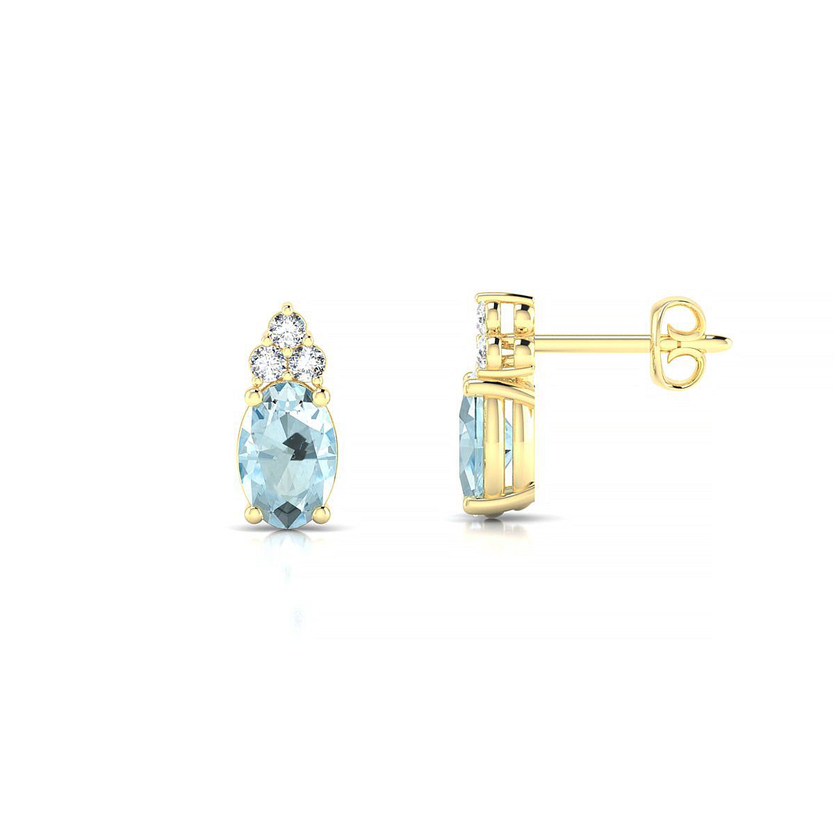 Mirage | 18k Yellow Gold 6 x 4 mm Oval Aquamarine Earrings