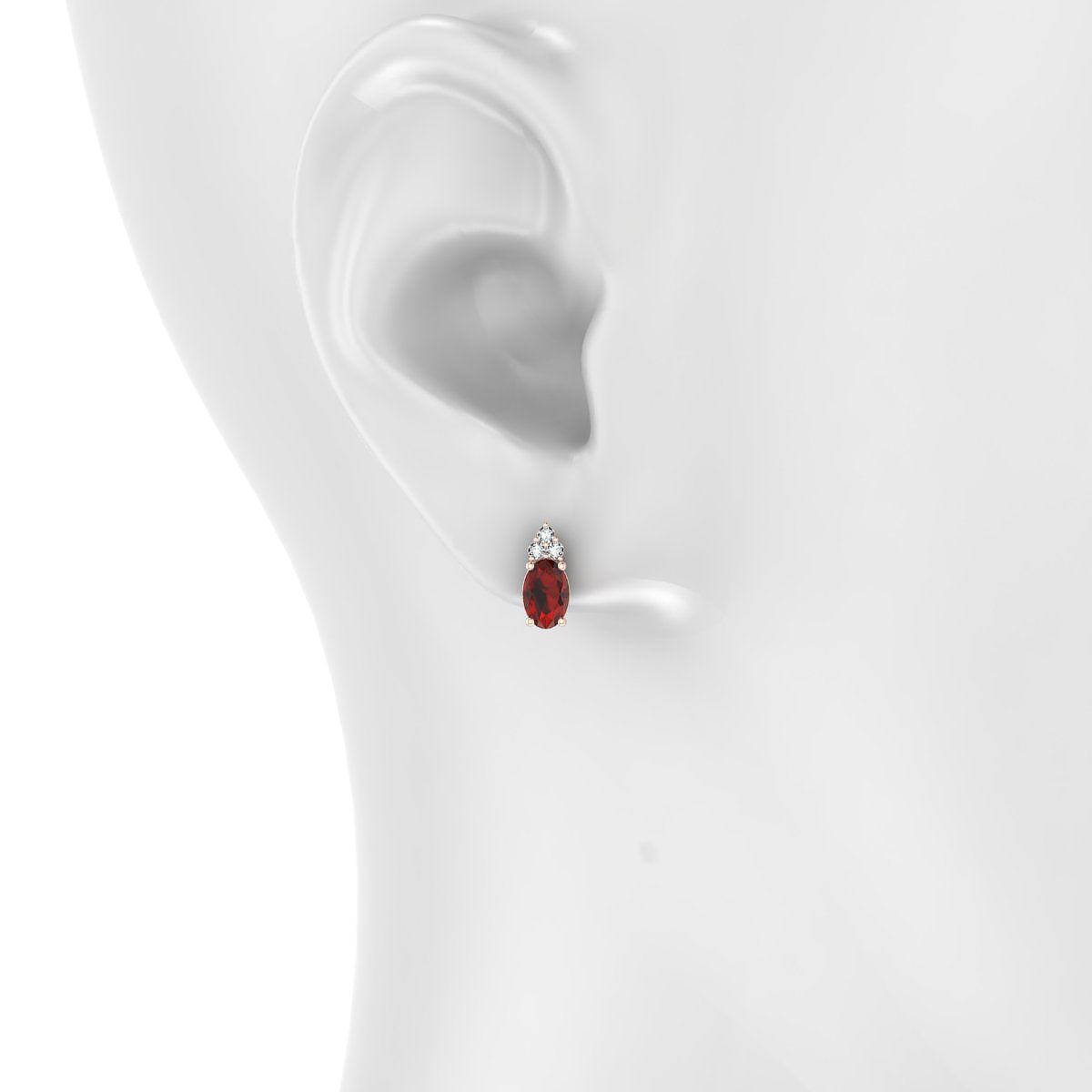 Mirage | 18k Rose Gold 6 x 4 mm Oval Garnet Earrings