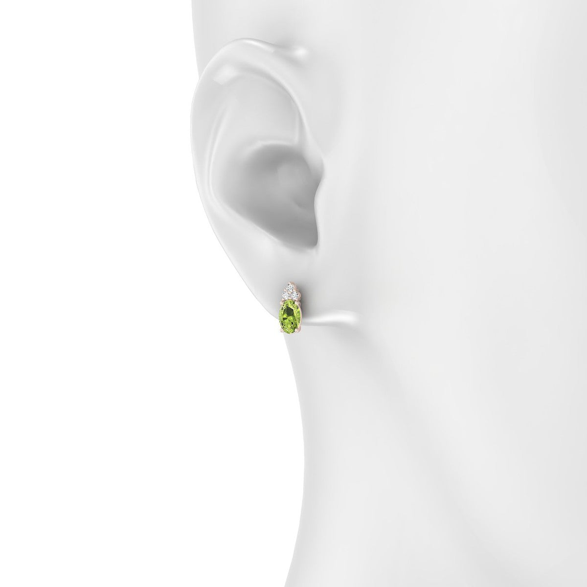 Mirage | 18k Rose Gold 6 x 4 mm Oval Peridot Earrings