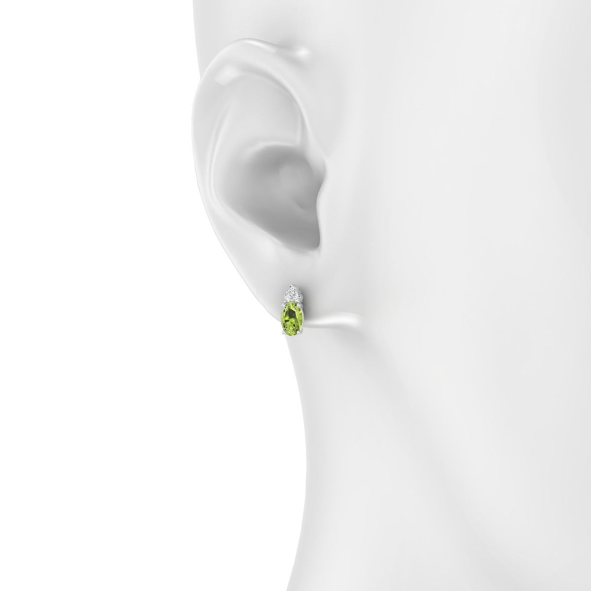 Mirage | 18k White Gold 6 x 4 mm Oval Peridot Earrings