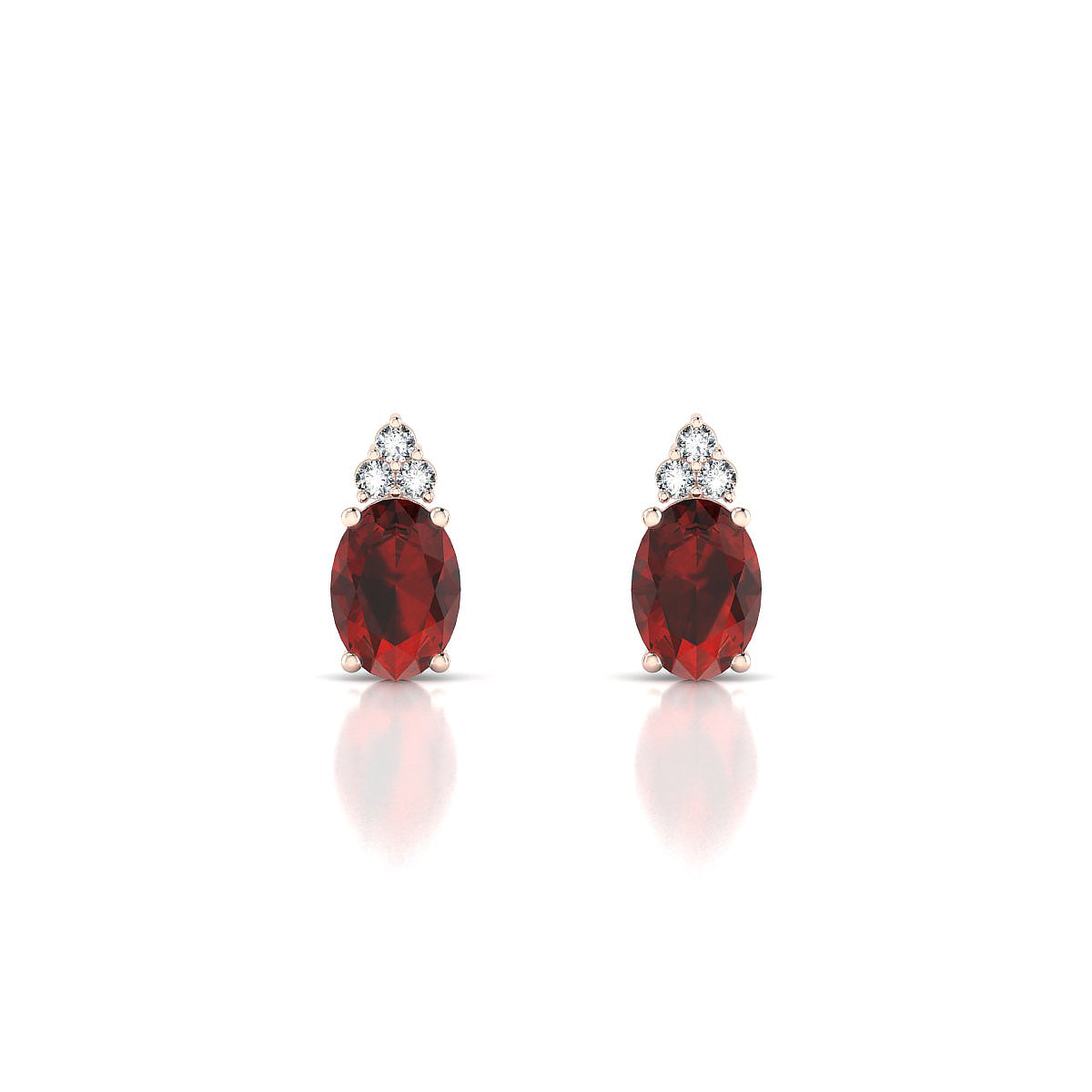 Mirage | 18k Rose Gold 7 x 5 mm Oval Garnet Earrings