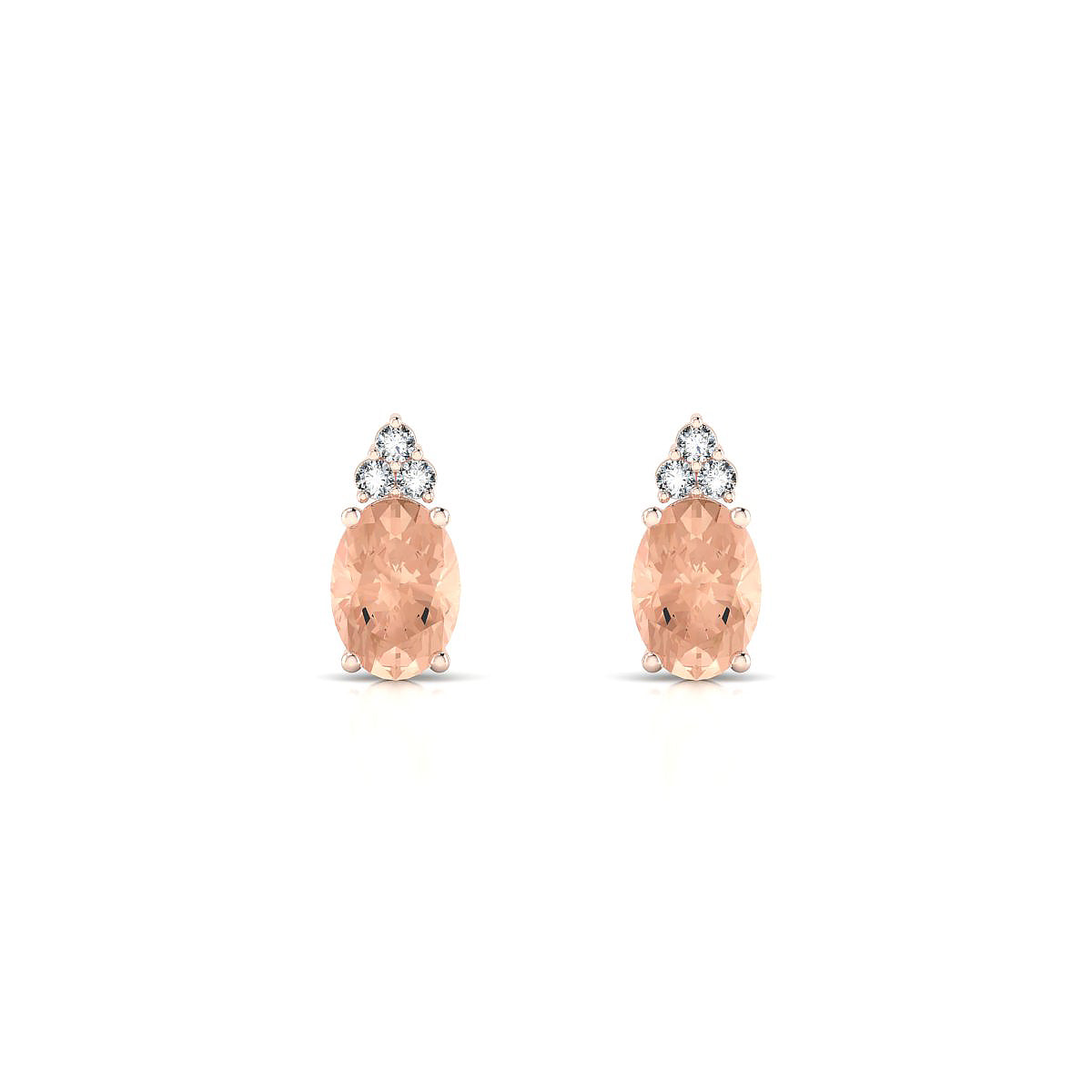 Mirage | 18k Rose Gold 7 x 5 mm Oval Morganite Earrings