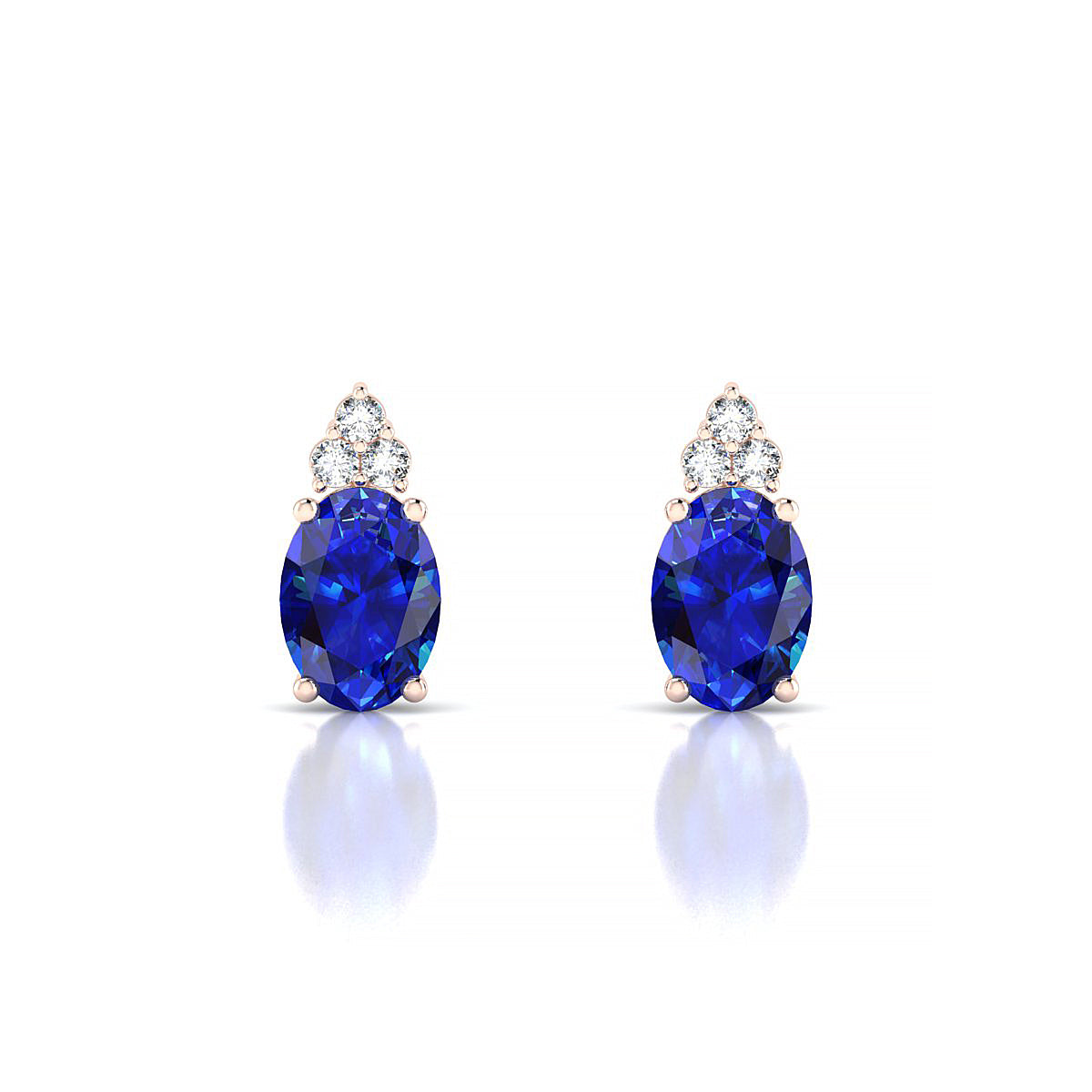 Mirage | 18k Rose Gold 7 x 5 mm Oval Sapphire Earrings
