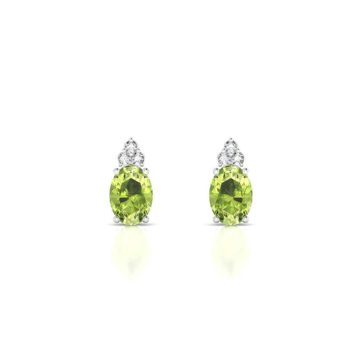 Mirage | 18k White Gold 7 x 5 mm Oval Peridot Earrings