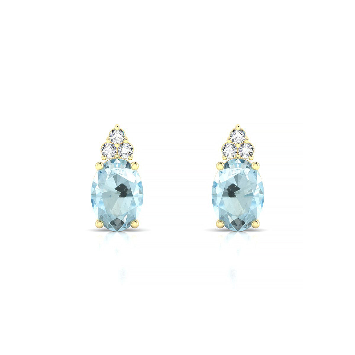 Mirage | 18k Yellow Gold 7 x 5 mm Oval Aquamarine Earrings