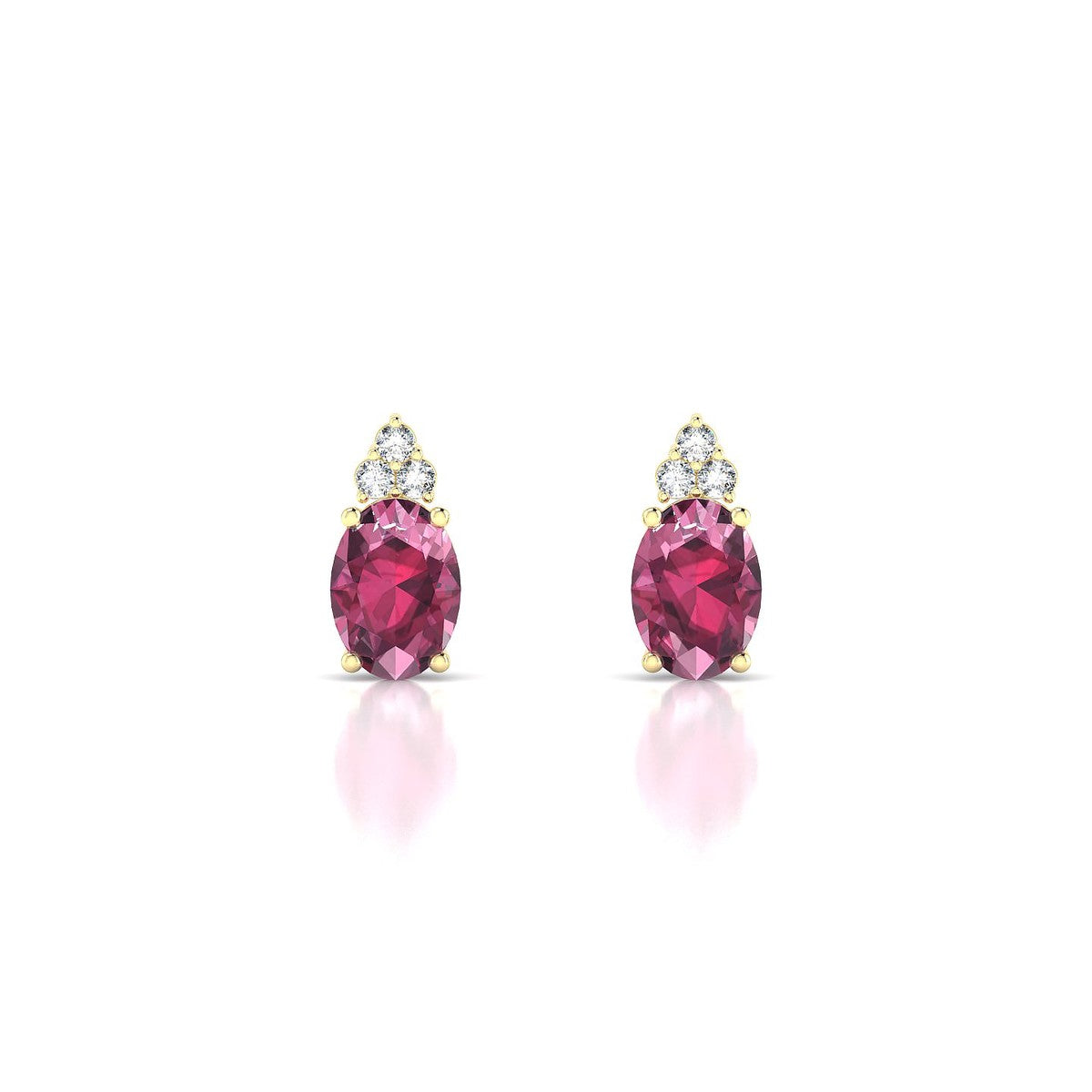Mirage | 18k Yellow Gold 7 x 5 mm Oval Rhodolite Earrings