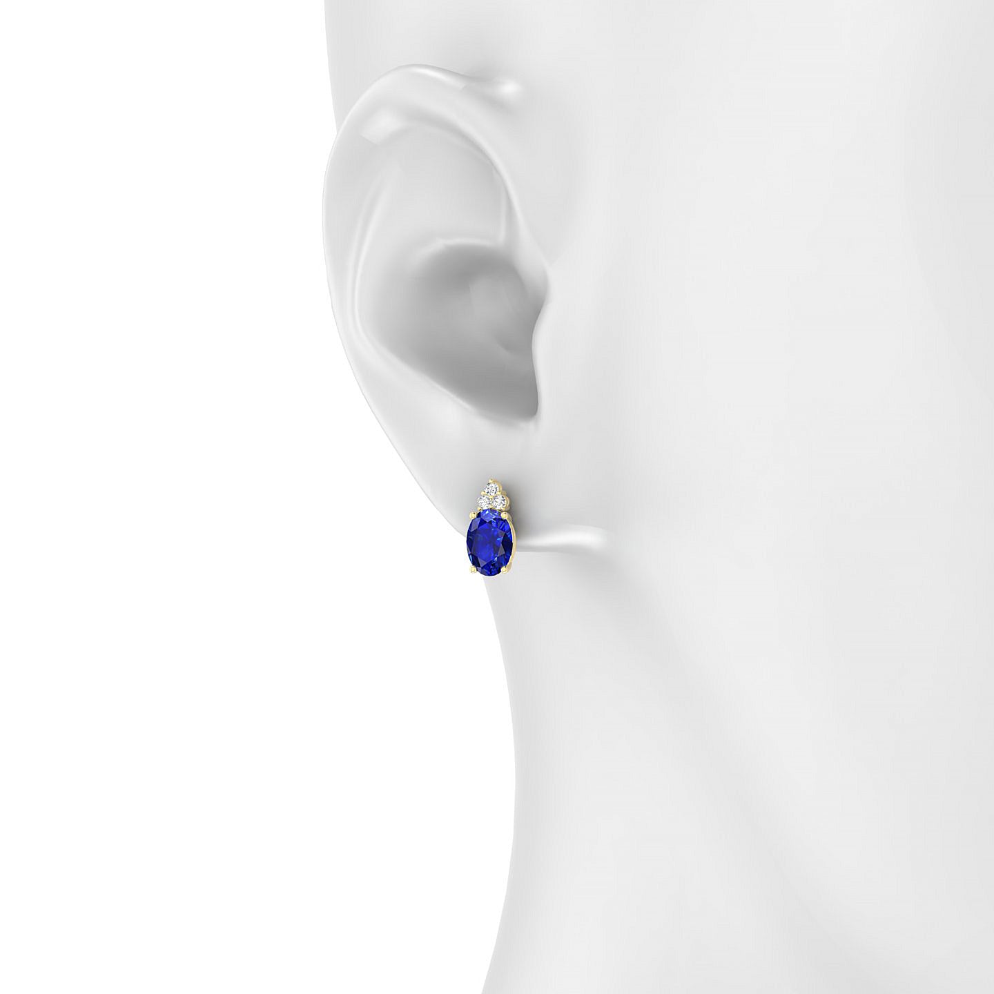 Mirage | 18k Yellow Gold 7 x 5 mm Oval Sapphire Earrings