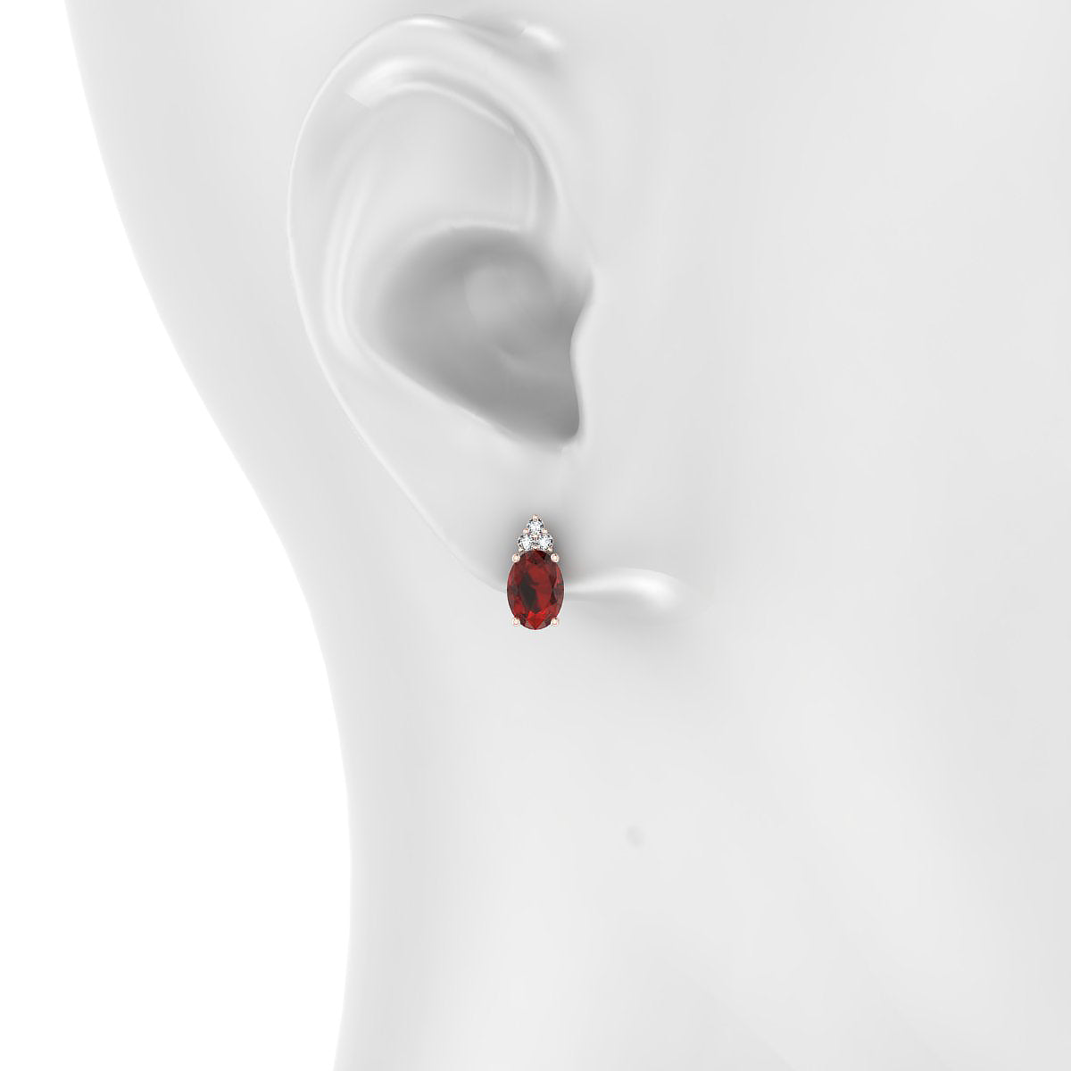 Mirage | 18k Rose Gold 7 x 5 mm Oval Garnet Earrings